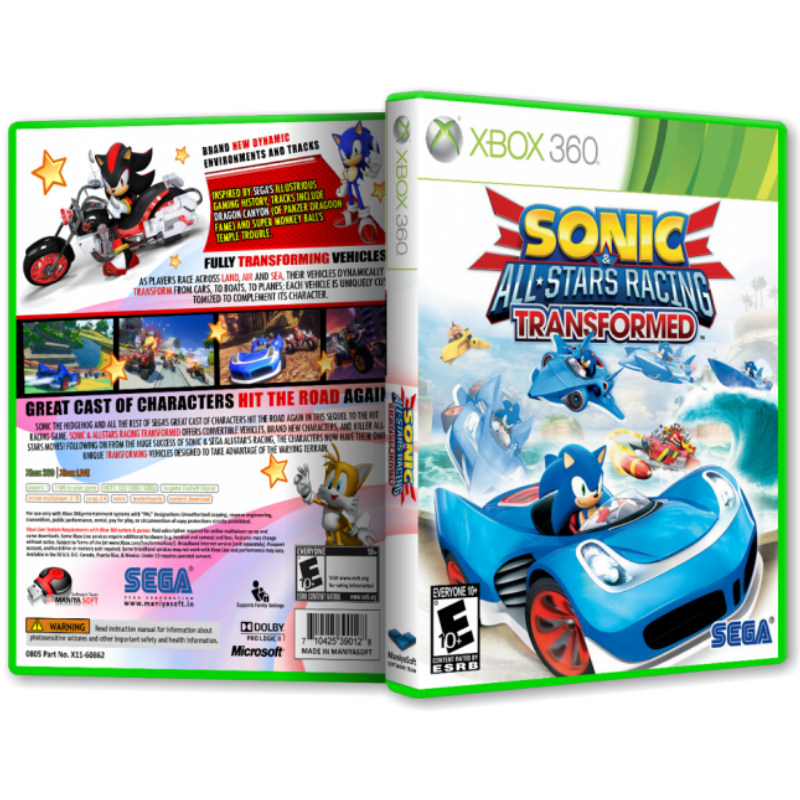 Sonic All Stars Racing Transformed - Xbox One / Xbox 360 - Sega -  Brinquedos e Games FL Shop