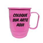 Caneca Rosa de alumínio 850ml personalizada