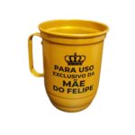 Caneca Rosa de alumínio 850ml personalizada - Imagem 3