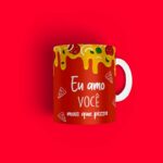 Caneca personalizada amo você mais que pizza