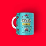 Caneca Personalizada Tema Namorados O Que Deus Uniu