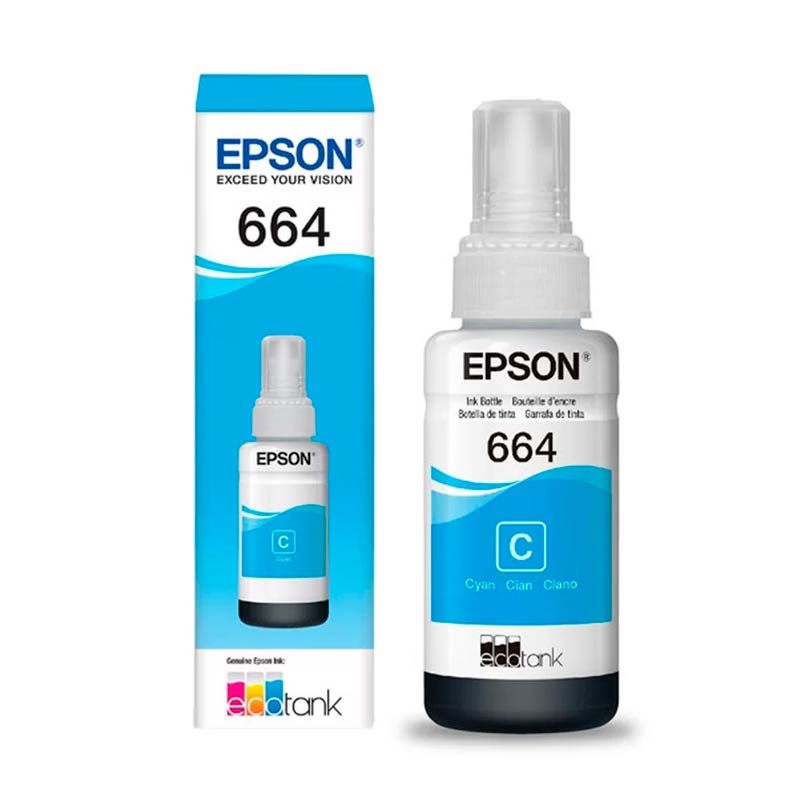 14598156905_Tinta-epson-T664220-ml-Ciano.jpg Refil De Tinta Epson T664220 70 ml Original Ciano - Imagem 1