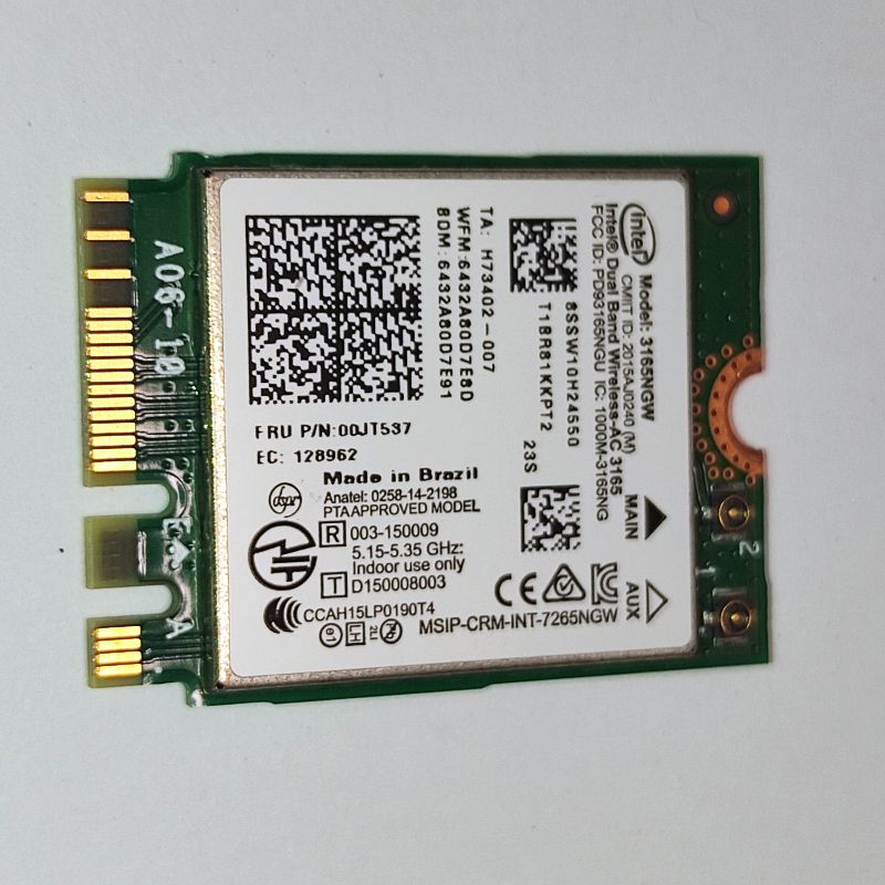 14829171056_Resize_20211003_214438_8296.jpg Placa wireless mini PCI-e note Lenovo ideapad 320 3165NGW - Imagem 1