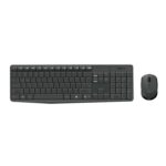 Kit Teclado E Mouse Sem Fio Logitech Mk235, Resistente A Agua, Cinza, Abnt2