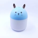 Umidificador c/ LED + abajur em formato de gato cor azul