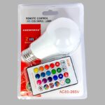 Lampada LED RGB com controle remoto