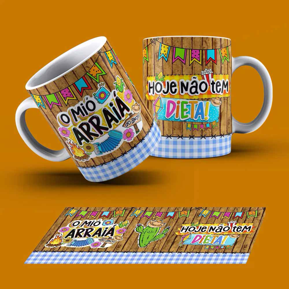 Caneca Arraiá Família Personalizada / Festa Junina / Julinha