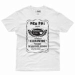 Camiseta Dia Dos Pais Pai Numero 1 malha Poliester Branca