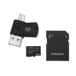 Kit 4 em 1 Cartão de Memória, Adaptador USB Dual Drive e Adaptador SD 32GB Multi