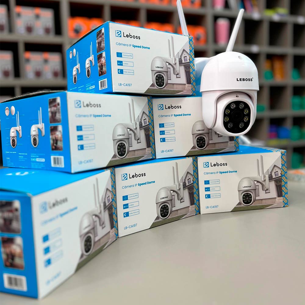 15277836878_camera-externa-leboss.jpg Câmera de Segurança 360 externa Infravermelho Sem Fio Leboss - Imagem 1
