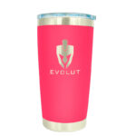 Copo térmico Evolut Inox com parede dupla a vacuo cor Rosa 600ml com tampa