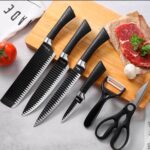 Kit Completo do Chef - Conjunto de Facas e 8 Acessórios para Churrasco e Cozinha em Aço Inox | Inclui Facas, Amolador e