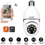 Câmera de Segurança Inteligente Jortan, Lâmpada com Visão Noturna HD, Wifi