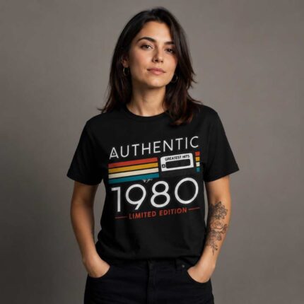 Camiseta Authentic 1980 Vintage Retrô Fita Cassete Limited Edition 100% Algodão
