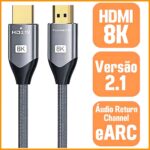 Cabo HDMI 2.1 Tomate 8K 2 Metros Ultra HD Conector Banhado a Ouro para PS5, Xbox e Smart TV - Imagem 2