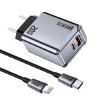 CARREGADOR HREBOS 20W PD PARA IPHONE + CABO LIGHTNING CRG-264CI