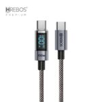 CABO USB-C 100W 2M HREBOS TECH LED CB-372C - Imagem 3